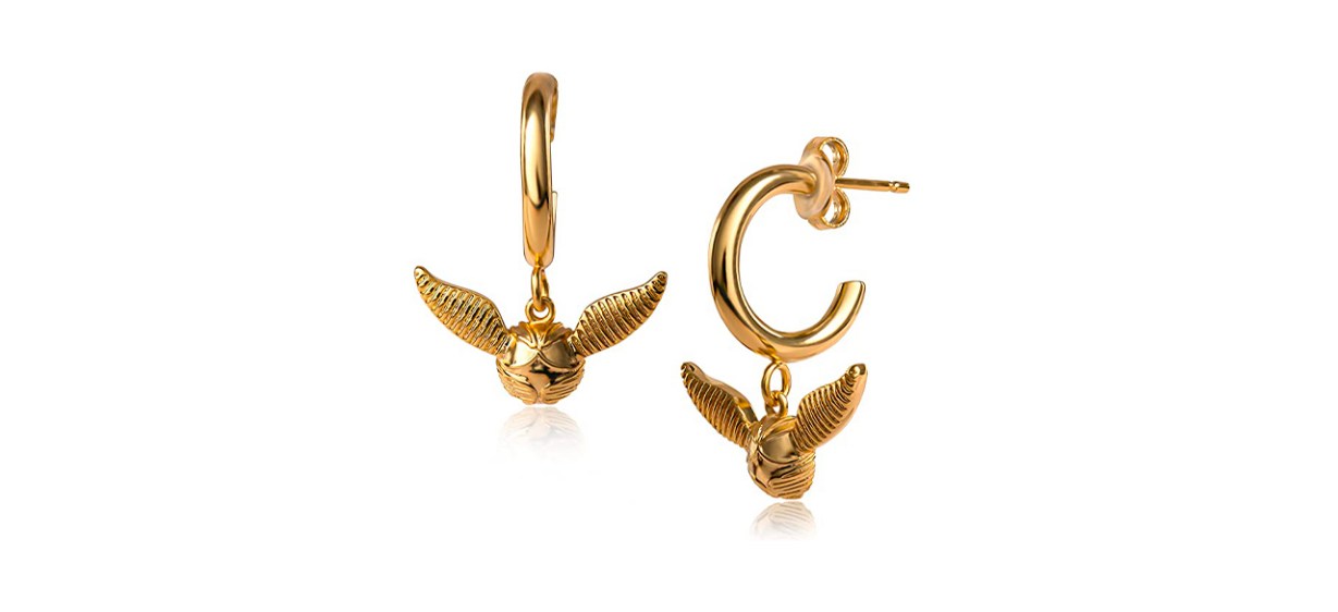 Best Harry Potter Golden Snitch Hoop Dangle Earrings Best Harry Potter Golden Snitch Hoop Dangle Earrings
