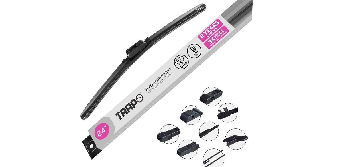 TRAPO 24 Inch Silicone Windshield Wiper on white background TRAPO 24 Inch Silicone Windshield Wiper on white background
