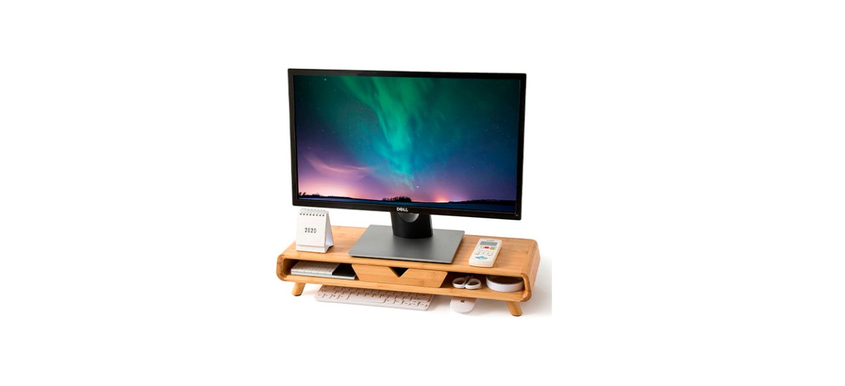 Best Homerays Bamboo Monitor Stand Riser
