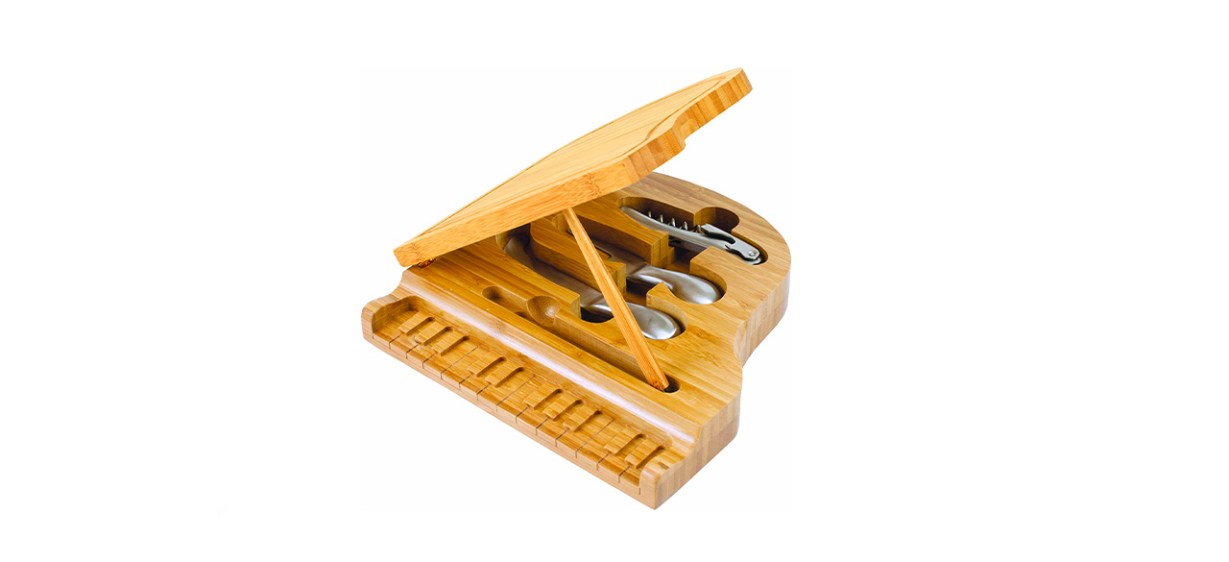 Best Toscana Piano Bamboo Cheese Board and Tool Set