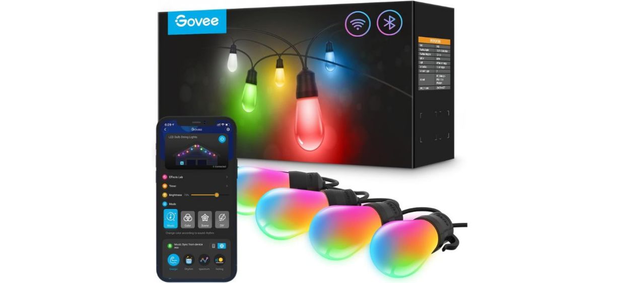 Govee Smart Outdoor String Lights on white background