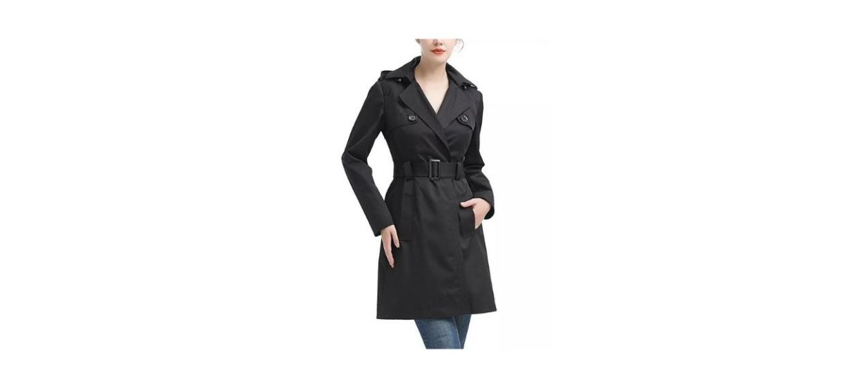 kimi + kai Women’s Angie Water Resistant Hooded Trench Coat