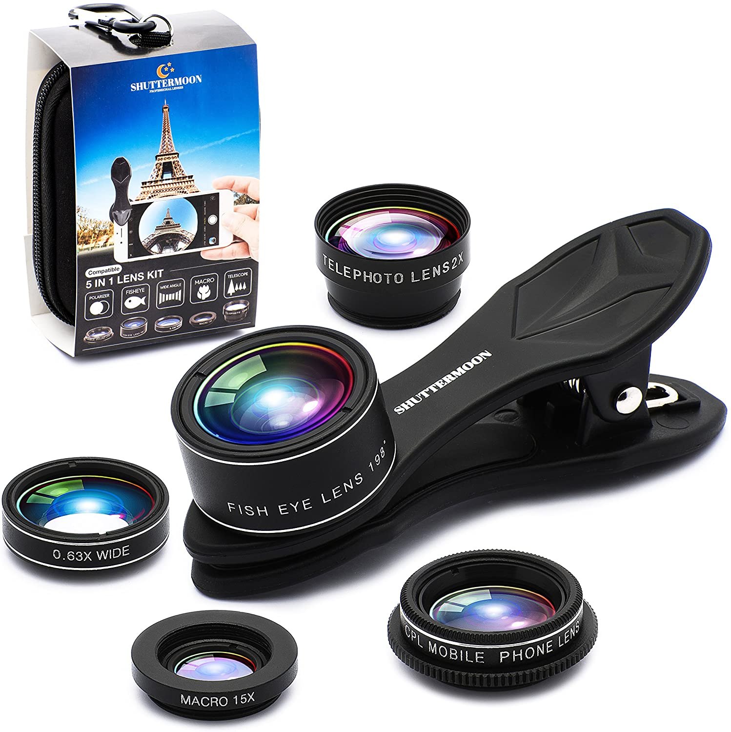 Shuttermoon Phone Camera Lens 5-in-1 Kit